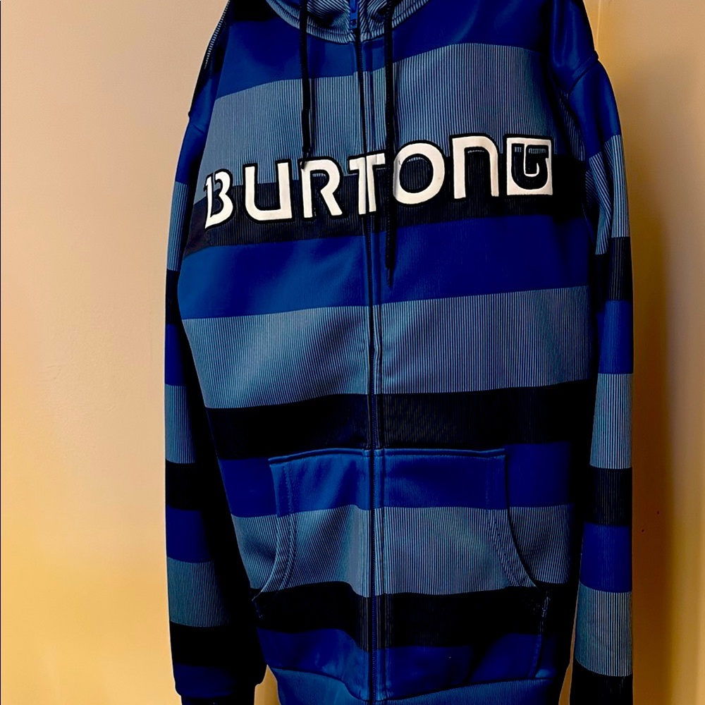 Burton Navy and Black Striped Hoodie